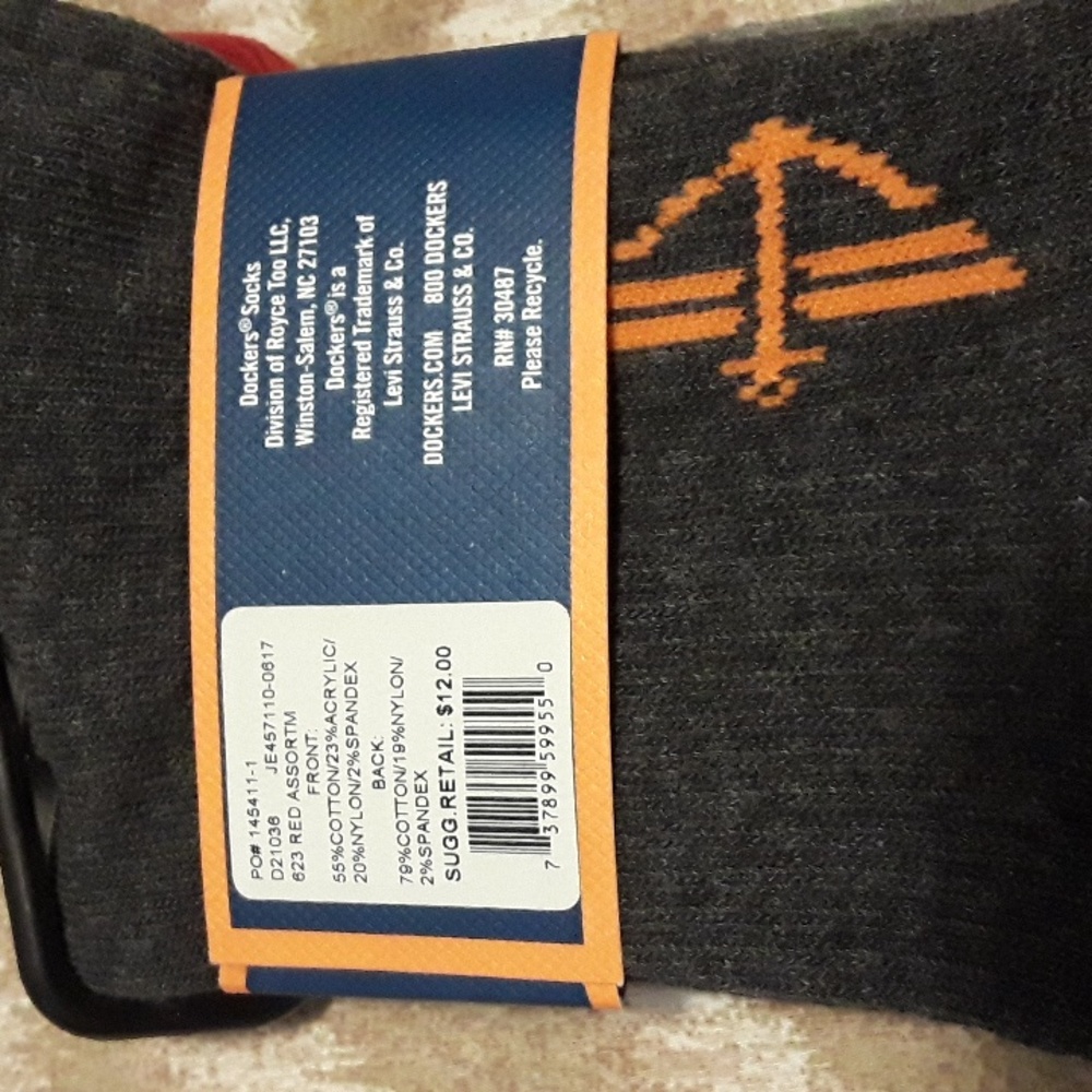 2 For $12 Men's Dockers Socks Two Pairs 6-12 - Picture 3 of 4